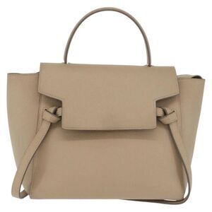 Celine Belt Calfskin Beige Leather Handbag